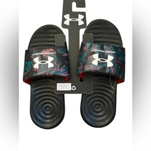 Under Armour Kids' Ansa Graphic Fixed Strap Slide Sandals, 4Y